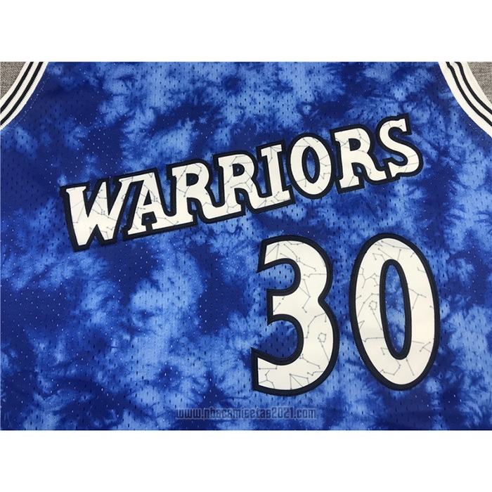 Camiseta Golden State Warriors Stephen Curry #30 Galaxy Azul